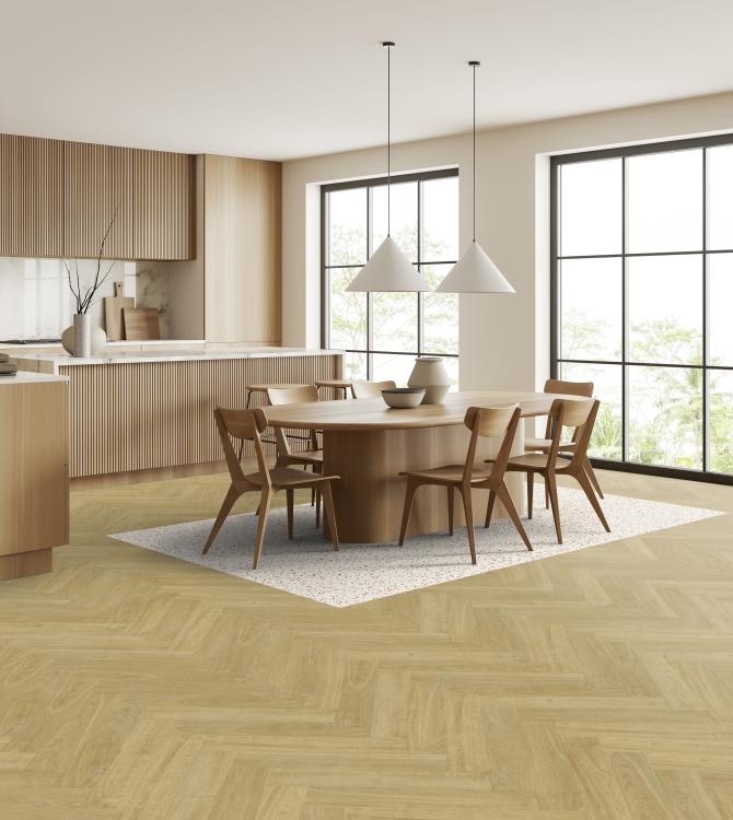 Chevron et terrazzo