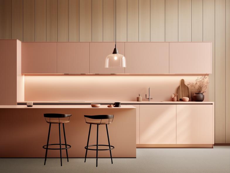 Cuisine bois et corail sol HQR Sisal Gerflo